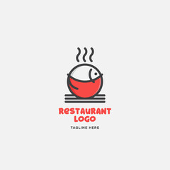 Fish and seafood restaurant logo, BBQ Fish and Sushi logo, Fish logo with minimalis style