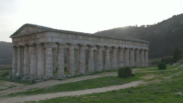 Segesta Archaeological Temple drone footage