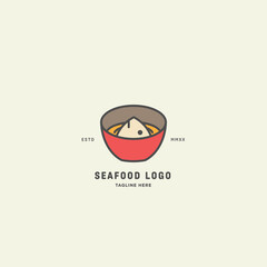 Fish and seafood restaurant logo, BBQ Fish and Sushi logo, Fish logo with minimalis style