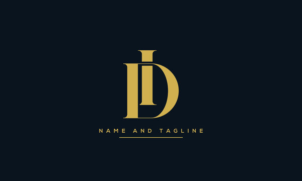 alphabet letters monogram icon logo DI or ID