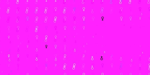 Light Purple, Pink vector backdrop with woman's power symbols.