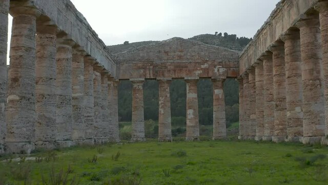 Segesta Archaeological Temple drone footage