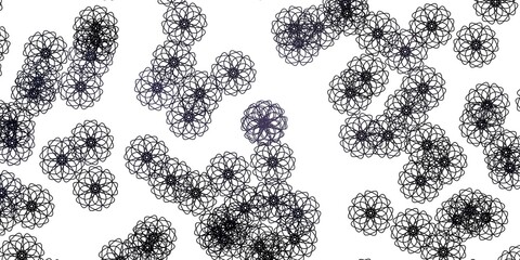 Light Gray vector doodle pattern with flowers.