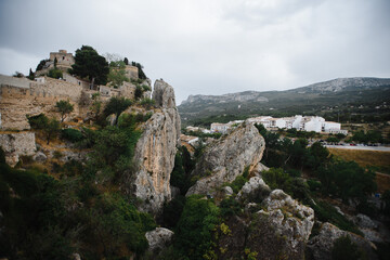 Ancient stone houses in the mountains. Photography of old stone houses high in the mountains
