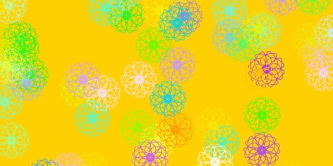 Light Multicolor vector doodle background with flowers.