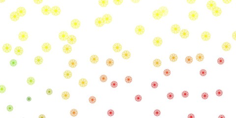 Light Red, Yellow vector natural artwork with flowers.