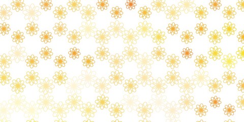 Light Orange vector background with curved lines.