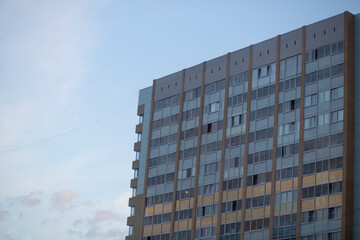 Apartments for sale in high-rise buildings. Construction of new houses.