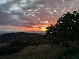 sunset over the mountains