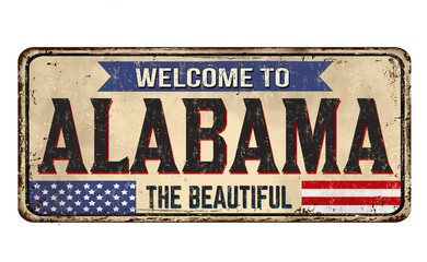 Welcome to Alabama vintage rusty metal sign