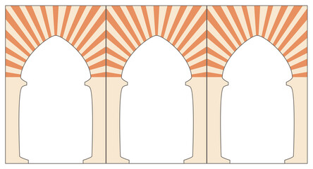 Iclamic architecture decoration. Vintage arc. Arabic design. Simple vector icon. Graphic illustration