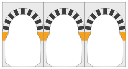 Iclamic architecture decoration. Vintage Medina arc. Arabic design. Simple vector icon. Graphic illustration