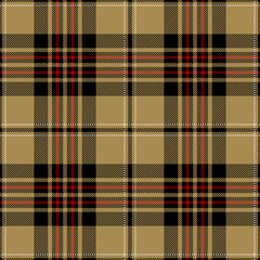 Red, black and beige tartan plaid. Scottish textile pattern. 