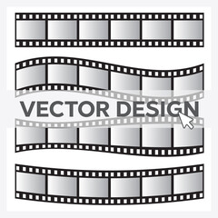 Fototapeta na wymiar Film roll vector, film 35mm, slide film frame set. Negative and strip, media filmstrip
