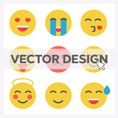 Yellow cartoon sign facial expression eps 10