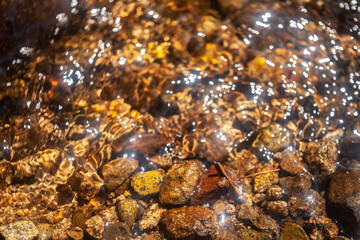 Dark water river with splash and glow