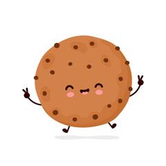 Cute happy funny chocolate cookie