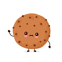Cute happy funny chocolate cookie