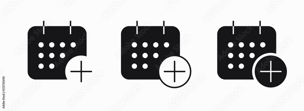 Aufkleber сalendar with plus line vector minimalistic icon. date symbol. appointment day icon for web design. 