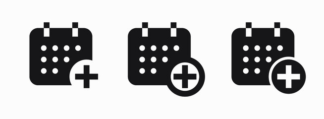 Сalendar with plus line vector minimalistic icon. Date symbol. Appointment day icon for web design. Modern flat organizer icon for app design. Business meeting sign minimal flat linear icons