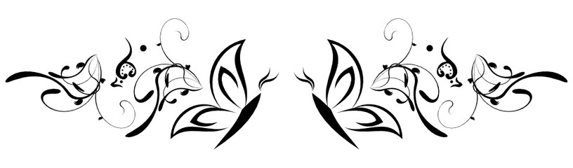 Fototapeta na wymiar butterfly tattoo ink illustration in vector format 