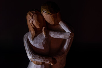 love portrait of a couple on a dark background