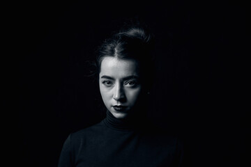 Studio session with young girl in low light conditions