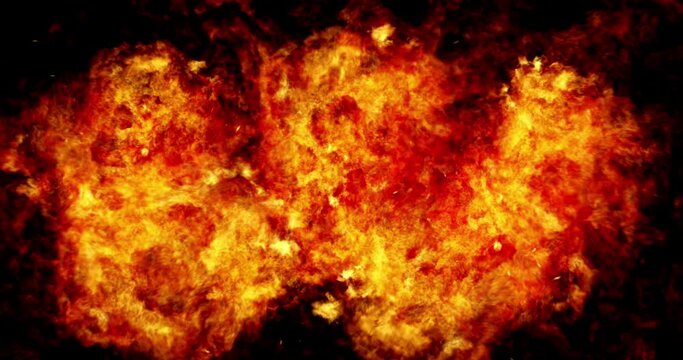 Close Up CG Explosions And Blasts. Visual FX Element. Luma Channel. Isolated Black Background. Easy To Use.