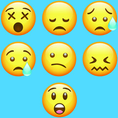 high quality vector round yellow cartoon bubble emoticons comment social media chat comment reactions