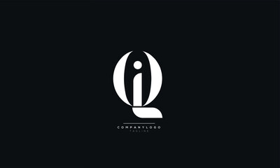 IQ Letter Logo Alphabet Design Icon Vector Symbol - obrazy, fototapety, plakaty