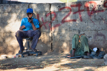 homeless African