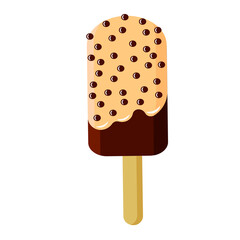 Ice Cream. Summer drawing in flat style. Vector illustration on a white background.