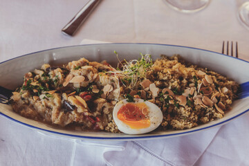 risotto plate with egg