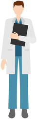 Vector image of a doctor in in the white coat