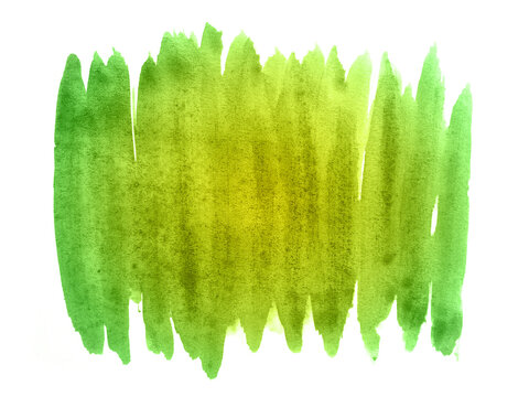Green and yellow abstract watercolor background. It is a hand drawn. Green and yellow watercolor scribble texture.
