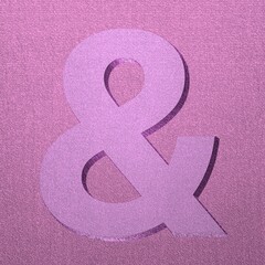 3D MARK MADE OF LAVENDER PURPLE COLOR CEMENT TEXTURE : & AMEPERSAND