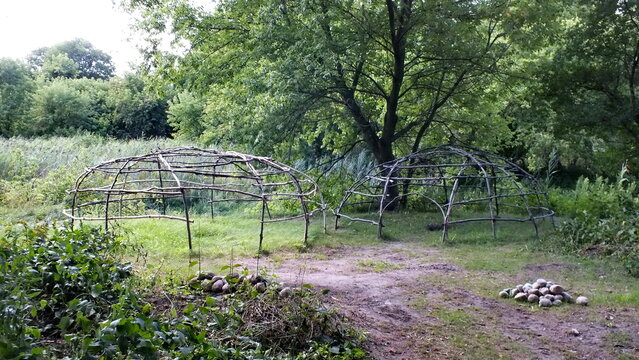 Framework of a Native American Sweat Lodge. in Ontario, Canada.