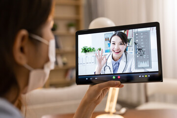 Fototapeta na wymiar Telemedicine concept with tablet