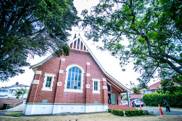 Catholic church building wide angle