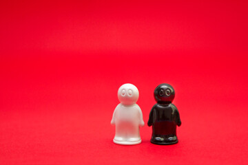 a pair of people with different skin colors, different nationalities and races and ethnicities,...