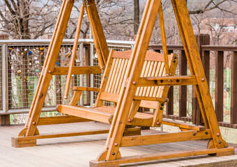 Beautiful wooden swing bench