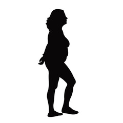 a woman walking body silhouette vector