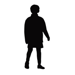 a boy body silhouette vector