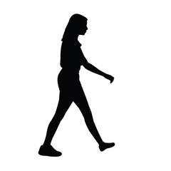 a woman walking body silhouette vector