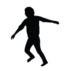 Obraz na płótnie Canvas a child jumping body silhouette vector