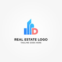 Simple and Modern D Letter Real Estate Logo Template for Your Business
