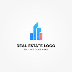 Obraz premium Simple and Modern I Letter Real Estate Logo Template for Your Business