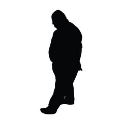 a fat man body silhouette vector