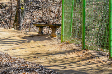 Park bench in the sun