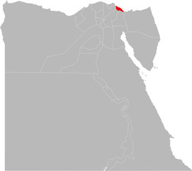 Port said governorate highlighted on Egypt map. Business concepts and backgrounds.
